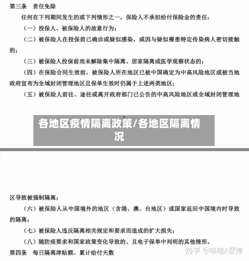 各地区疫情隔离政策/各地区隔离情况