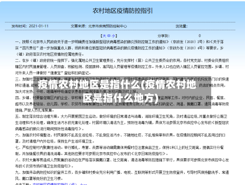 疫情农村地区是指什么(疫情农村地区是指什么地方)-第2张图片