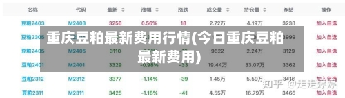 重庆豆粕最新费用行情(今日重庆豆粕最新费用)-第2张图片