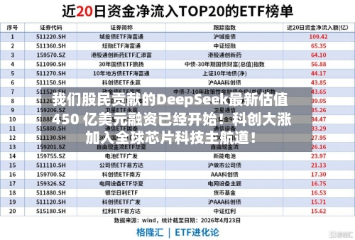 我们股民贡献的DeepSeek最新估值 450 亿美元融资已经开始！科创大涨加入全球芯片科技主航道！