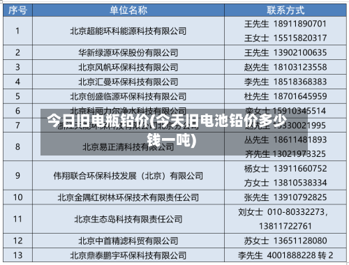 今日旧电瓶铅价(今天旧电池铅价多少钱一吨)