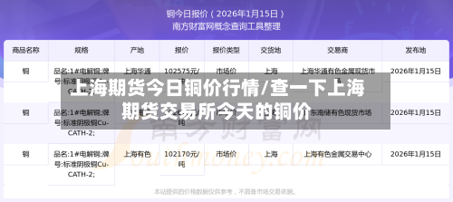 上海期货今日铜价行情/查一下上海期货交易所今天的铜价