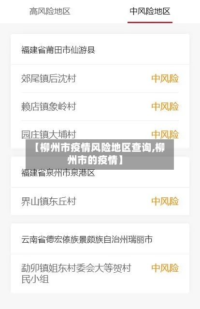 【柳州市疫情风险地区查询,柳州市的疫情】