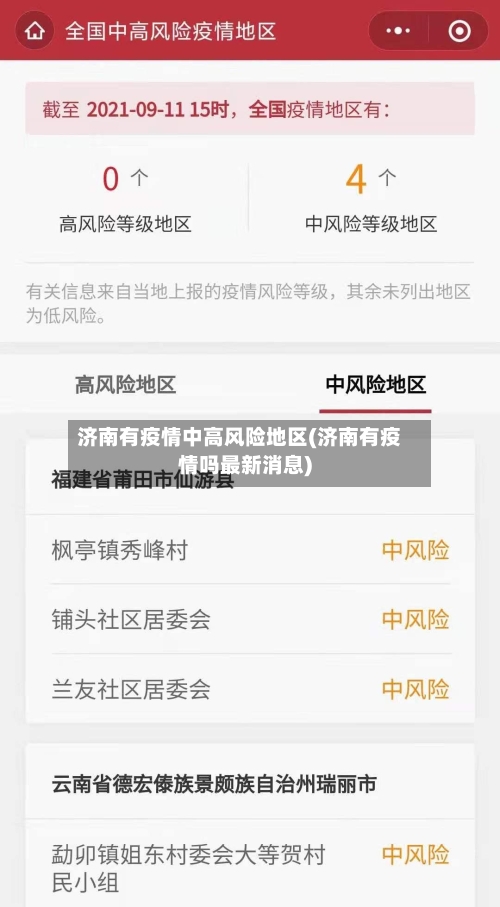 济南有疫情中高风险地区(济南有疫情吗最新消息)