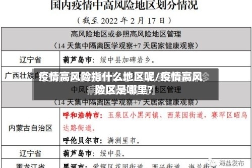 疫情高风险指什么地区呢/疫情高风险区是哪里?