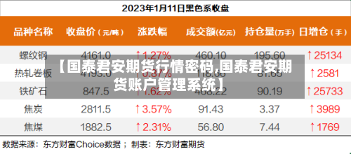 【国泰君安期货行情密码,国泰君安期货账户管理系统】